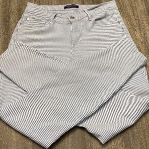 US Polo Nautica Jeans skinny white with blue pinstripes